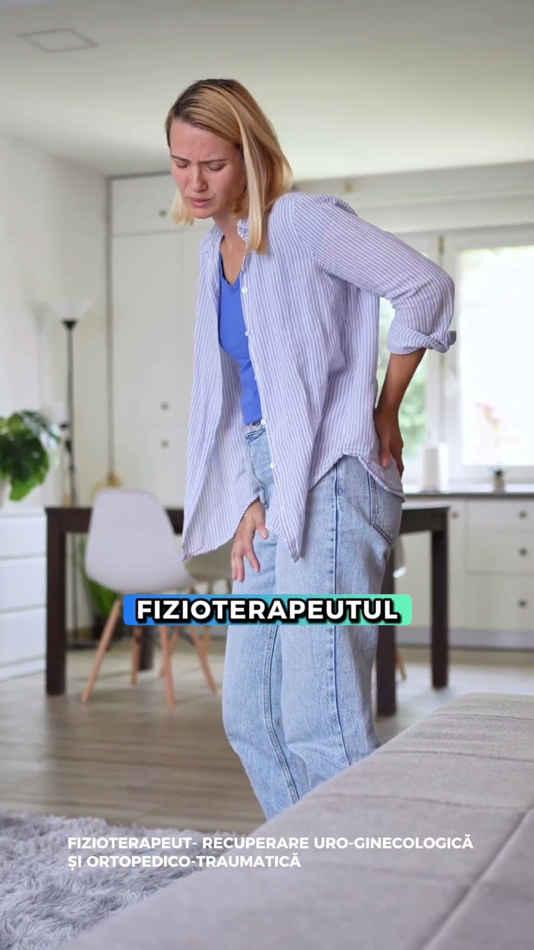 Cadru din filmulețul „Mituri despre fizioterapeut”